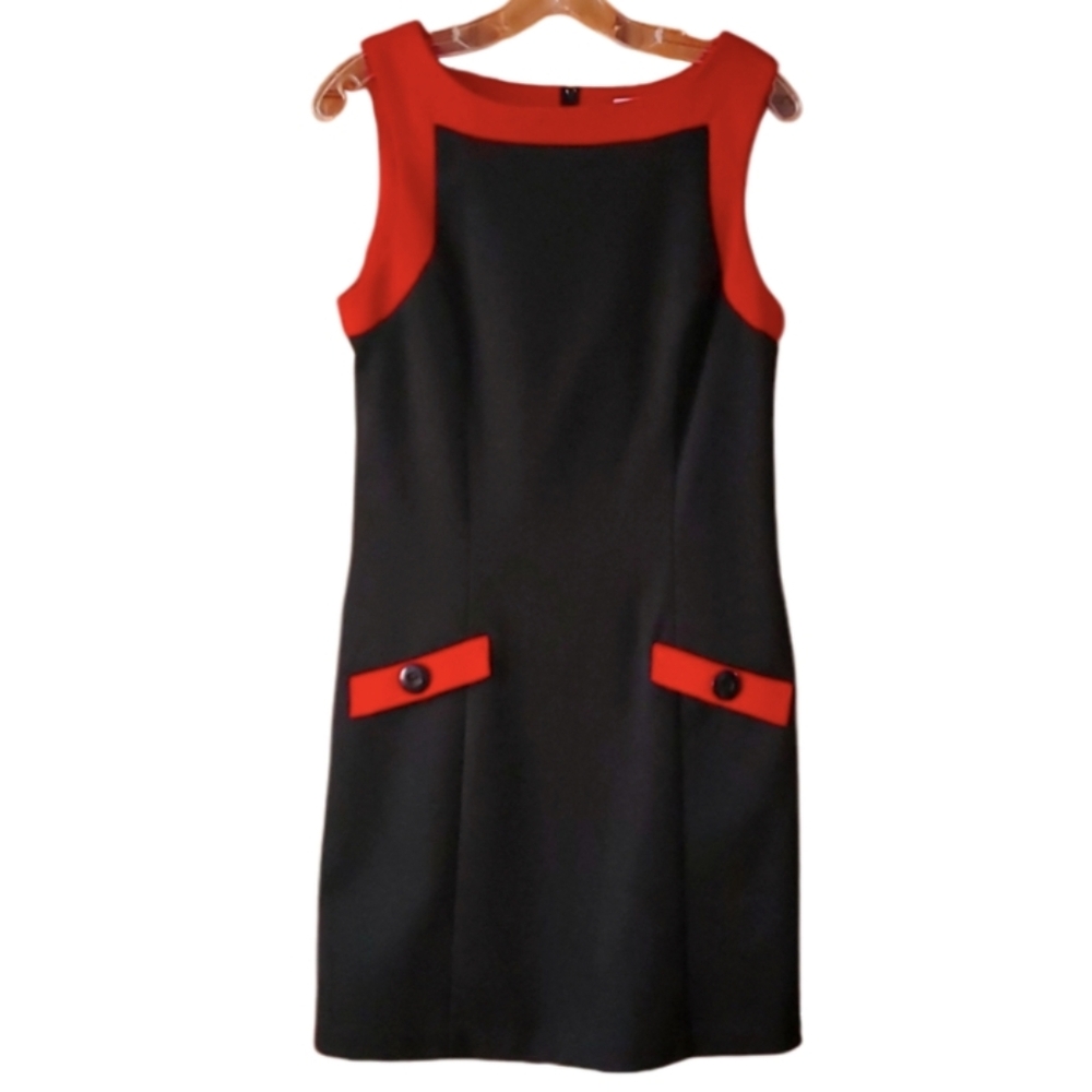 No Boundaries Womans Size Large Black Sheath Dress with Vintage Details